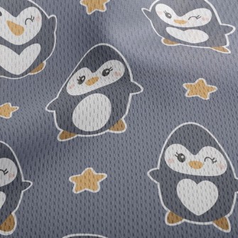 Cute Winking Penguin Athletic Mesh Flat Back