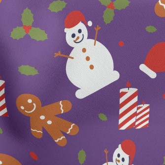 Cute Snowman Gingerbread Man Stretch Ponte