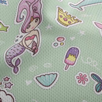 Pretty Mermaid Princess Athletic Mesh Flat Back