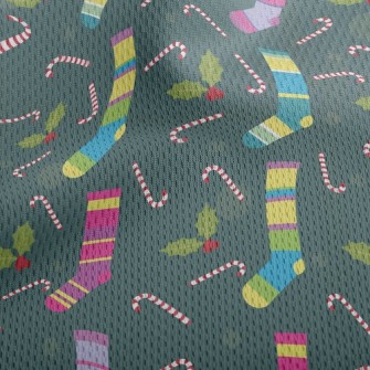 Pretty Christmas Socks Athletic Mesh Flat Back