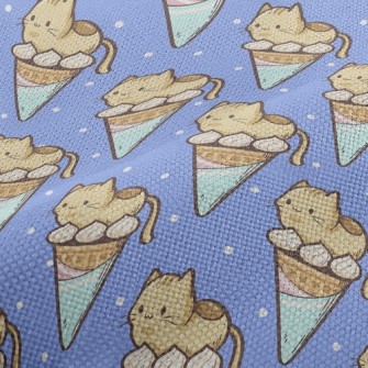 Popsicle Cone And Kitten Performance Linen