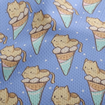 Popsicle Cone And Kitten Athletic Mesh Flat Back