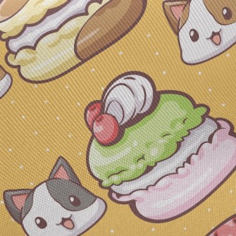 Cats Love Colorful Macarons Twill