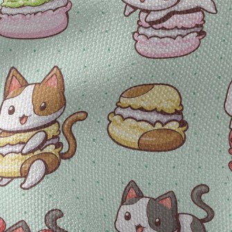 Kitty Macaron Waterproof Canvas