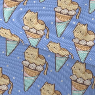 Popsicle Cone And Kitten Waterproof Oxford