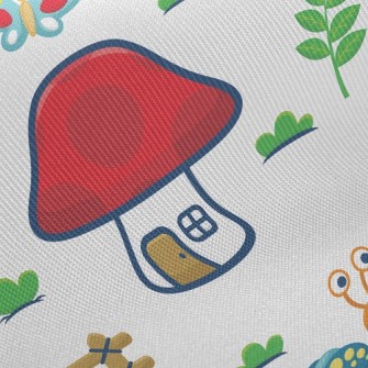 Snail And Butterfly Big Mushro Twill