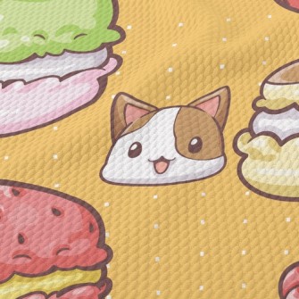 Cats Love Colorful Macarons Birdseye Piqué