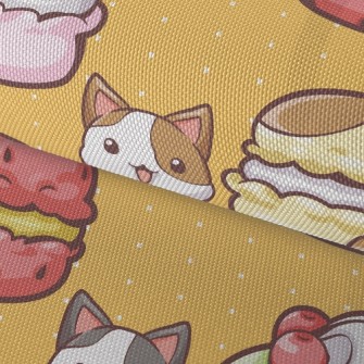 Cats Love Colorful Macarons Waterproof Oxford