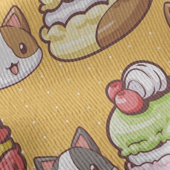 Cats Love Colorful Macarons Standard Corduroy