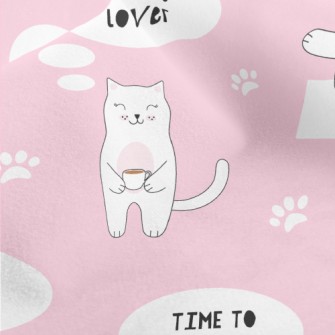 Tea Time Kitten Micro Fleece