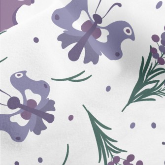 Flower Butterfly With Lavender Micro Fleece