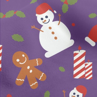 Cute Snowman Gingerbread Man Micro Fleece