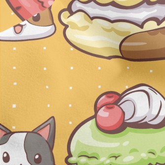 Cats Love Colorful Macarons Micro Fleece