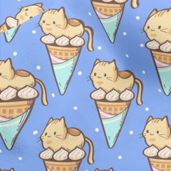 Popsicle Cone And Kitten Micro Fleece