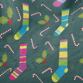 Pretty Christmas Socks Minky