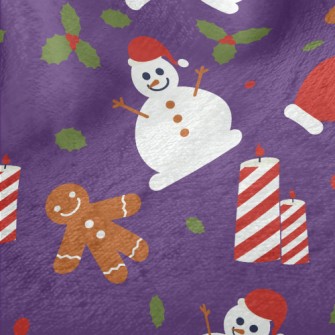 Cute Snowman Gingerbread Man Minky