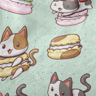 Kitty Macaron Minky