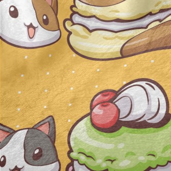 Cats Love Colorful Macarons Minky