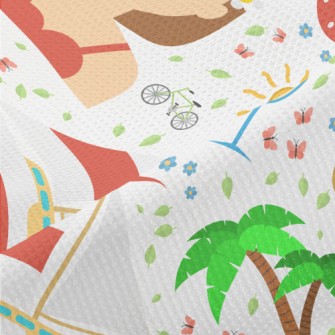 Summer Island Vacation Piqué