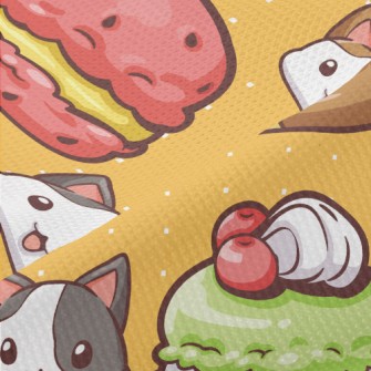 Cats Love Colorful Macarons Piqué