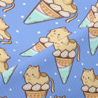 Popsicle Cone And Kitten Piqué
