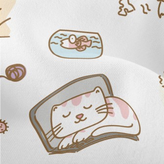 Cute Daily Routine Of Cats Lightweight Performance Linen