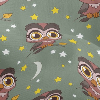 Nocturnal Big-eyed Owl Lightweight Performance Linen