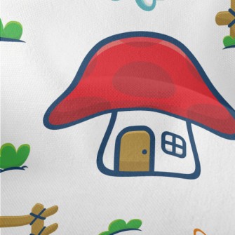 Snail And Butterfly Big Mushro Lightweight Performance Linen