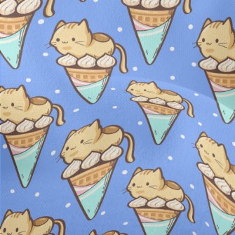Popsicle Cone And Kitten Lightweight Performance Linen