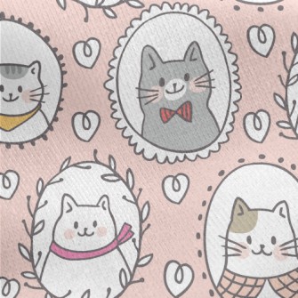 Cat Family Portrait Jersey Backed Fleece