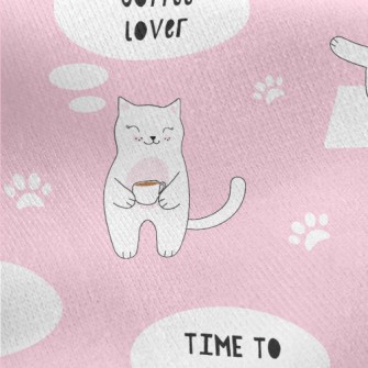 Tea Time Kitten Jersey Backed Fleece