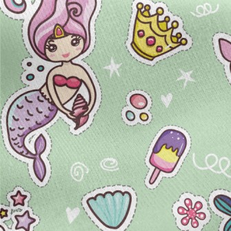 Pretty Mermaid Princess Jersey Backed Fleece