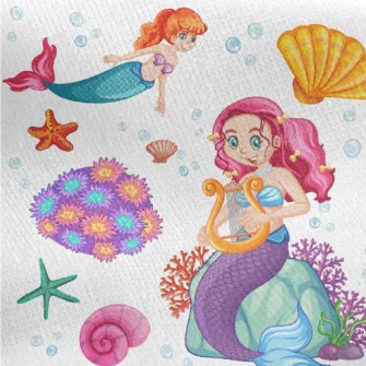 Shiny Shell Mermaid Jersey Backed Fleece