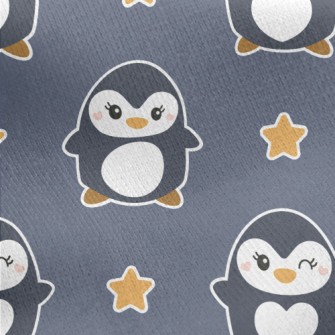 Cute Winking Penguin Jersey Backed Fleece