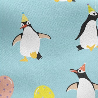 Penguin Balloon Party Jersey Backed Fleece