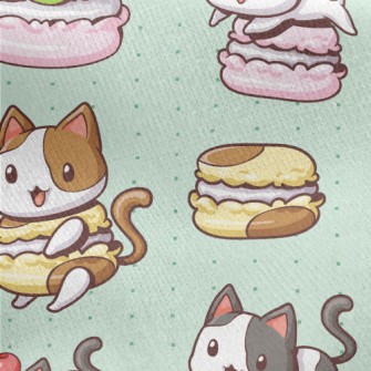 Kitty Macaron Jersey Backed Fleece