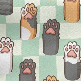 Cute Cat Paw Jersey Backed Fleece