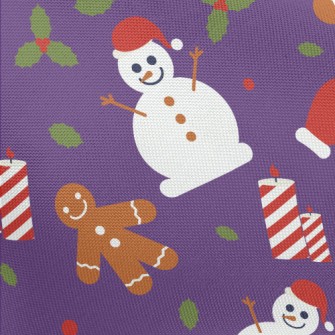 Cute Snowman Gingerbread Man Pongee