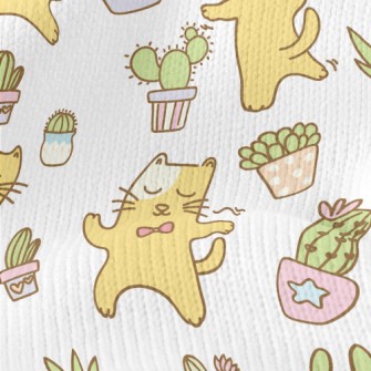 Dancing Cat And Potted Plant Stretch Jersey