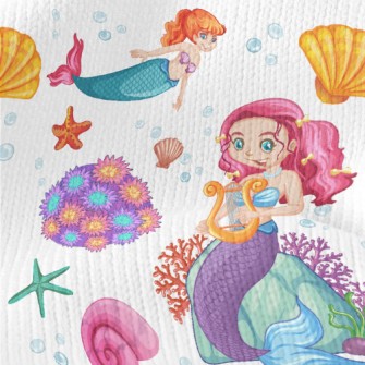 Shiny Shell Mermaid Stretch Jersey