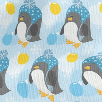Penguin In Furry Hat Stretch Jersey