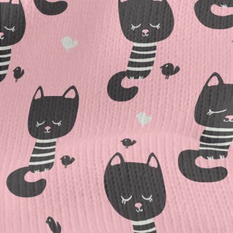 Shy Black Cat With Eyes Closed Stretch Jersey