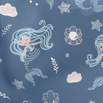 Fantasy Flying Mermaid Lightweight Cotton Poplin