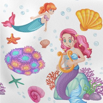 Shiny Shell Mermaid Lightweight Cotton Poplin