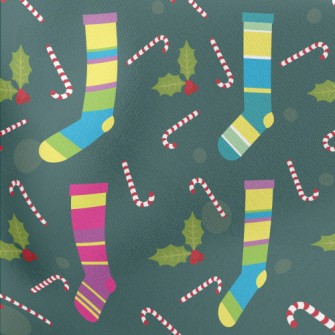 Pretty Christmas Socks Lightweight Cotton Poplin