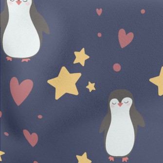 Star Penguin Heart Lightweight Cotton Poplin