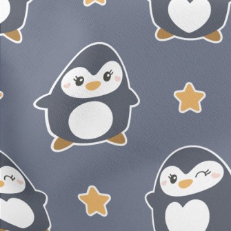 Cute Winking Penguin Lightweight Cotton Poplin
