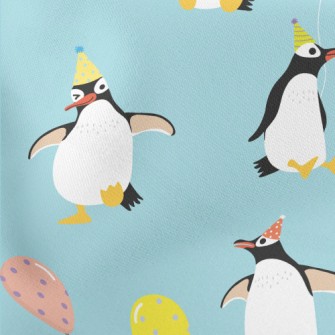 Penguin Balloon Party Lightweight Cotton Poplin