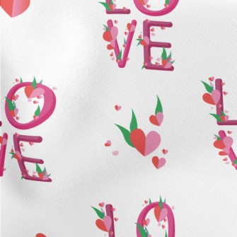 Flowers And Plants Of Love In  Lightweight Cotton Poplin