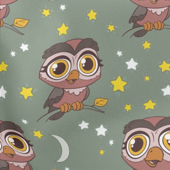 Nocturnal Big-eyed Owl Lightweight Cotton Poplin